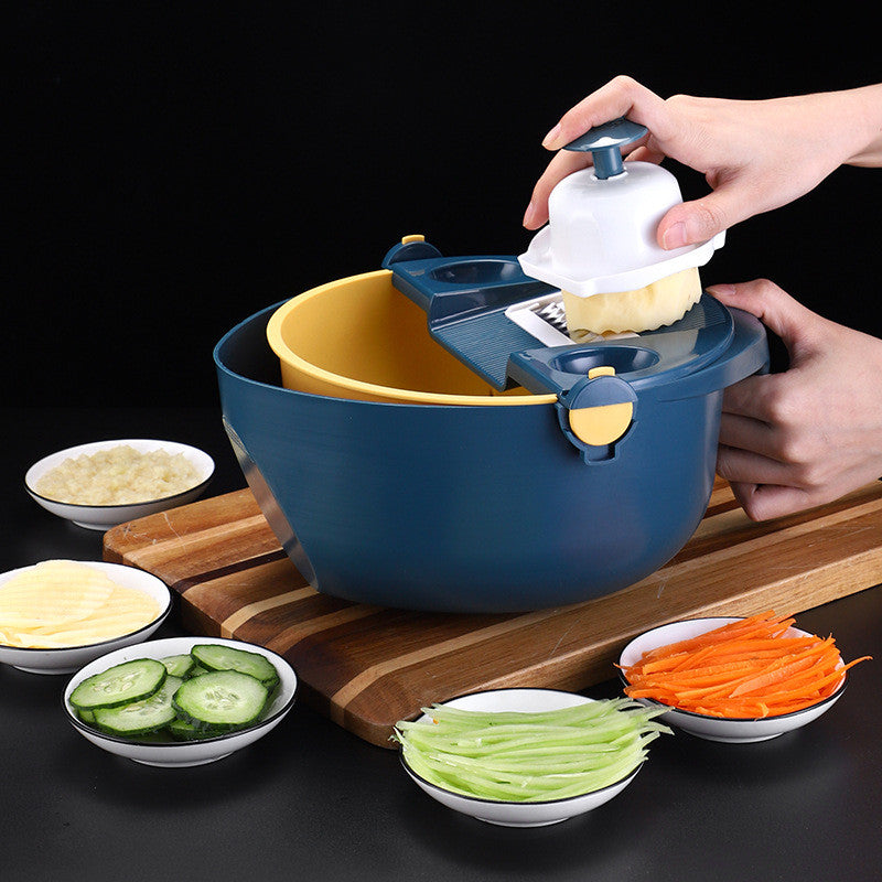 OWSOO Picadora y Colador de Verduras Multifuncional – Azul