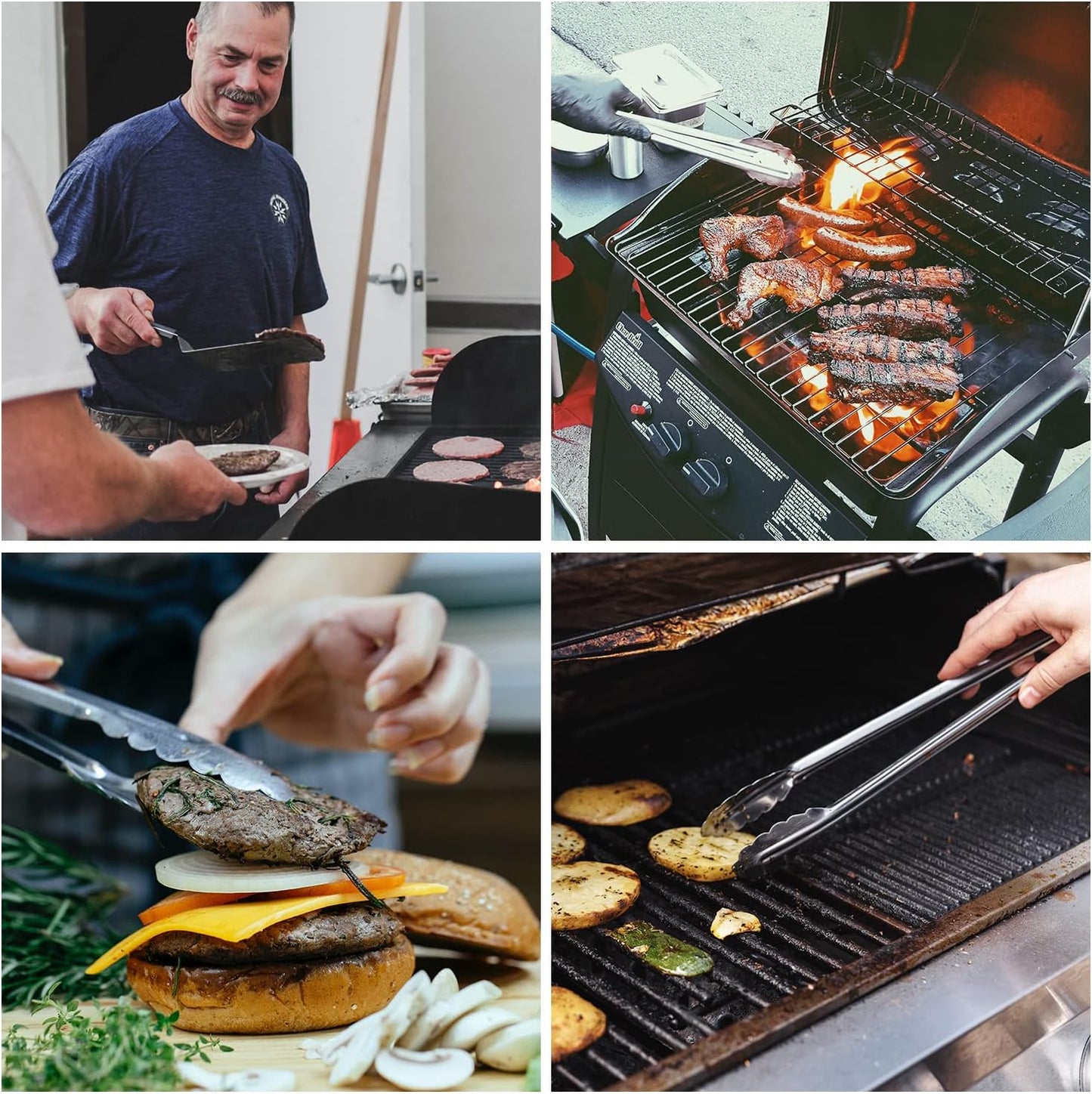 Juego de Utensilios para Parrilla y Plancha – Kit de Herramientas de BBQ de 6 Piezas de Acero Inoxidable