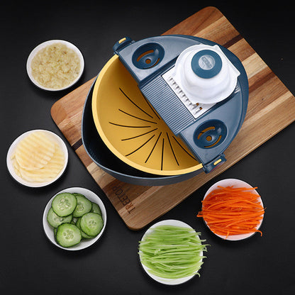 OWSOO Picadora y Colador de Verduras Multifuncional – Azul