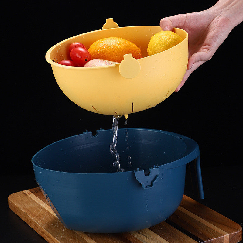 OWSOO Picadora y Colador de Verduras Multifuncional – Azul