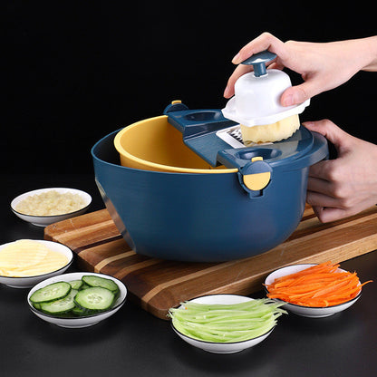 OWSOO Picadora y Colador de Verduras Multifuncional – Azul