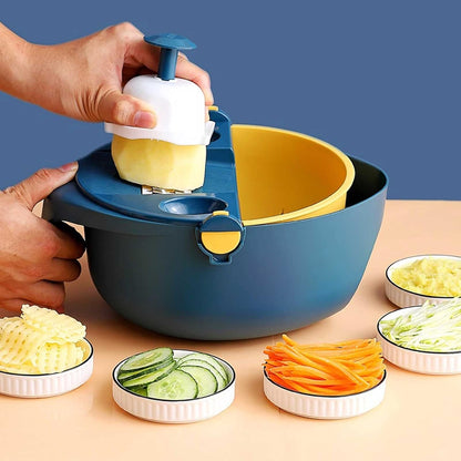 OWSOO Picadora y Colador de Verduras Multifuncional – Azul