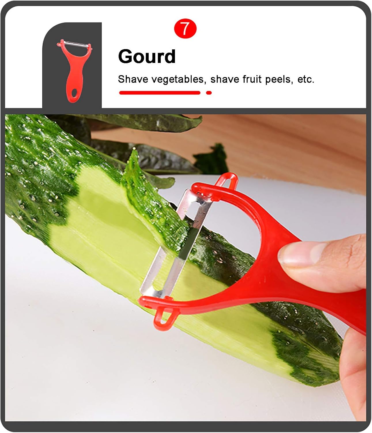 Cortador y Picador de Verduras Manual Multifuncional – 6 Cuchillas, Rojo