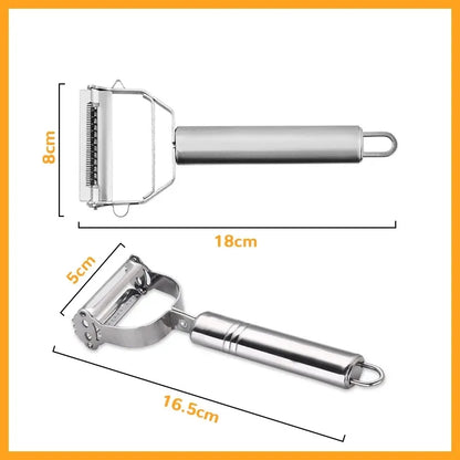 Stainless Steel Vegetable Peeler - Multifunctional Kitchen Shredder for Fruit and Potatoes - Durable Household Tool for Carrot Peeling and Slicing