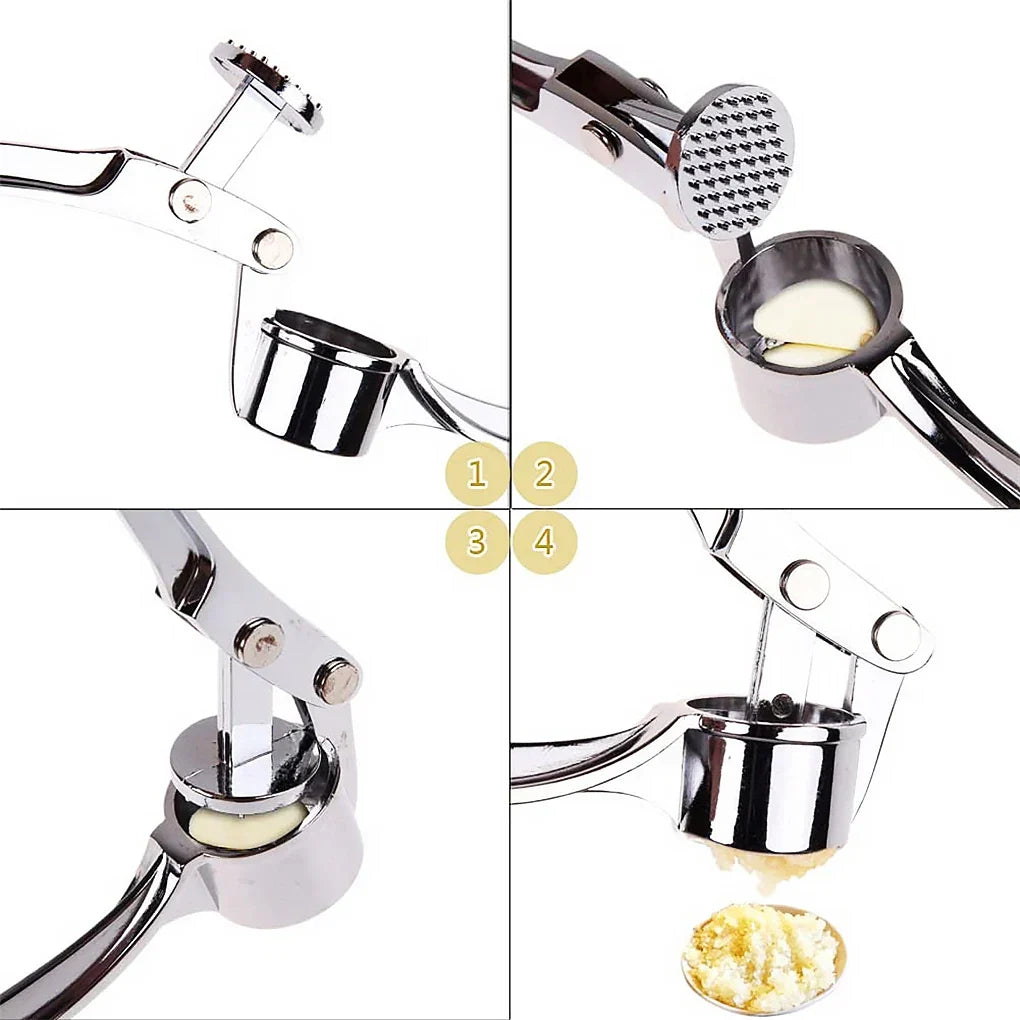 Stainless Steel Garlic Smasher - Manual Press Crusher Mincer & Grinding Tool for Kitchen - Must-Have Kitchen Accessory for Garlic Lovers