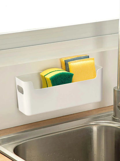 WORTHBUY - Multifunctional Plastic Kitchen Storage Organization Box, Wall-Mounted and Punch Free - Convenient Storage Solution for Kitchen Accessories