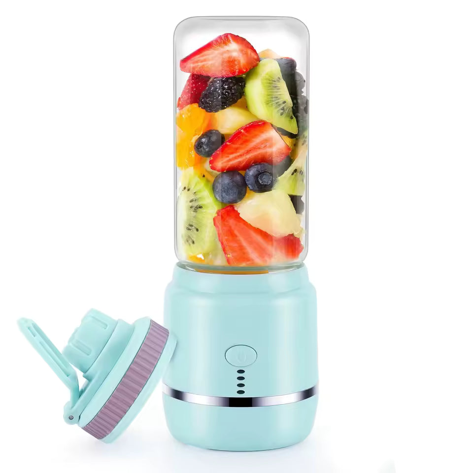 Licuadora Portátil USB – Vaso de Vidrio de 400ml, Recargable, Ideal para Viajes