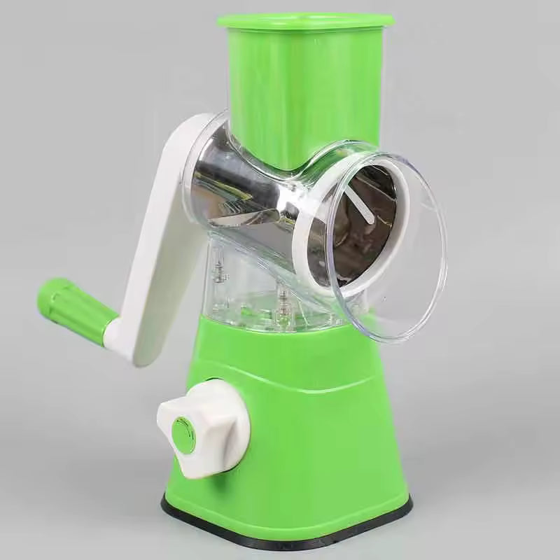 Cortador de Verduras Manual con 3 Cuchillas Ralladoras – Verde