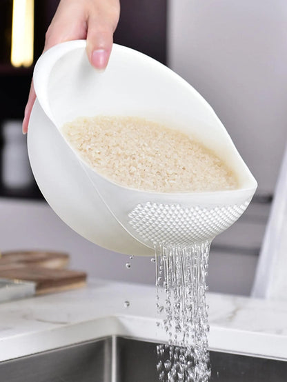 1PC-Silicone - Colander Rice Bowl, Fruit Bowl, Drain Basket with Handle, Home Kitchen Organizer - Perfect for Washing and Draining Foods