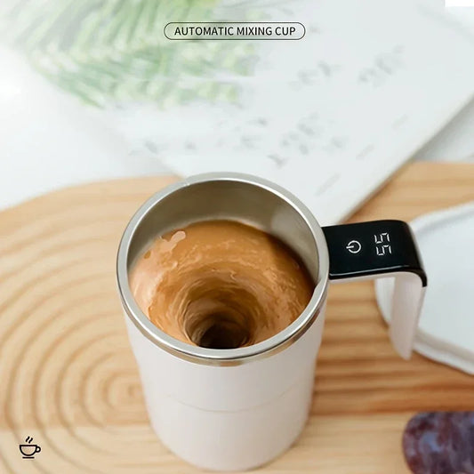 Taza Eléctrica con Agitación Magnética, Tapa y Pantalla Digital