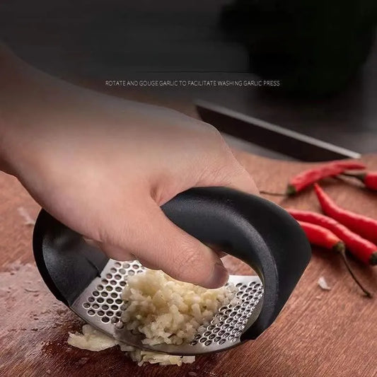 Easy Garlic Press Crusher - Stainless Steel Garlic Mincer and Fruit Vegetable Tool - Essential Kitchen Accessories Gadget for Food Prep