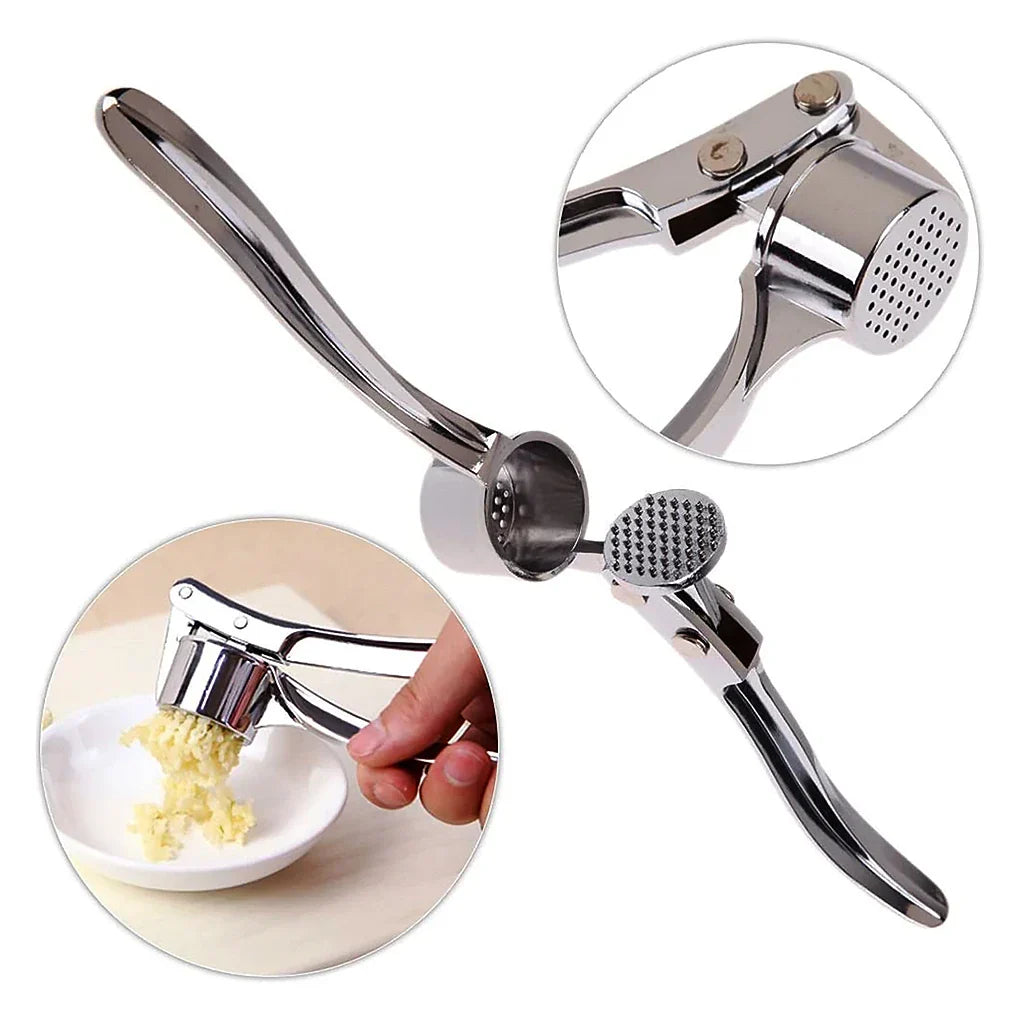 Stainless Steel Garlic Smasher - Manual Press Crusher Mincer & Grinding Tool for Kitchen - Must-Have Kitchen Accessory for Garlic Lovers