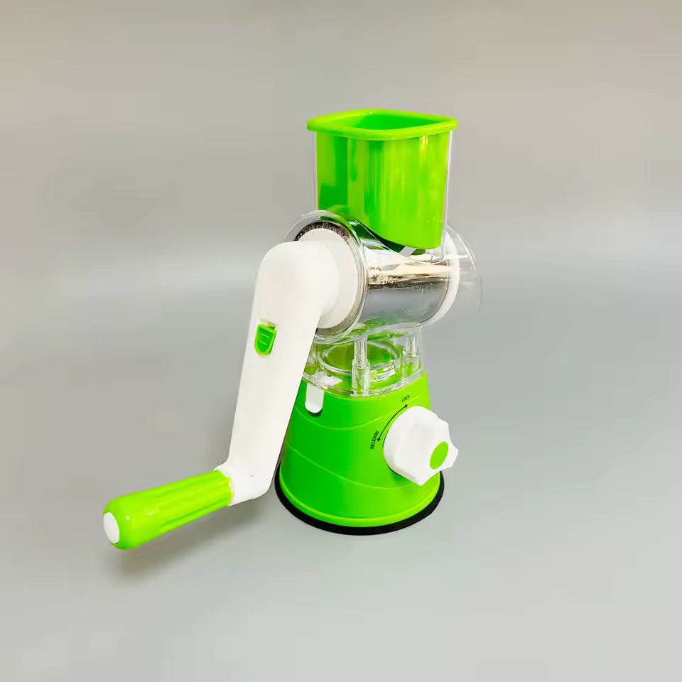 Cortador de Verduras Manual con 3 Cuchillas Ralladoras – Verde