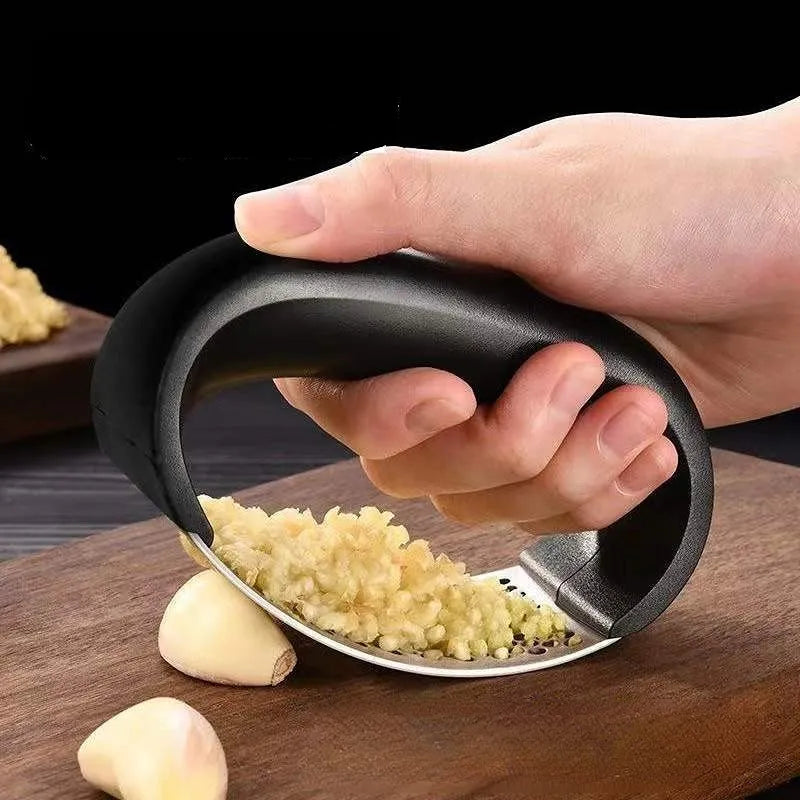 Easy Garlic Press Crusher - Stainless Steel Garlic Mincer and Fruit Vegetable Tool - Essential Kitchen Accessories Gadget for Food Prep
