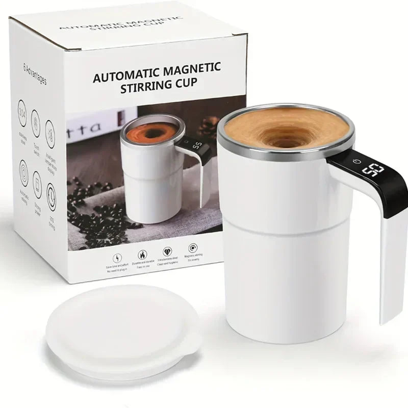 Taza Eléctrica con Agitación Magnética, Tapa y Pantalla Digital