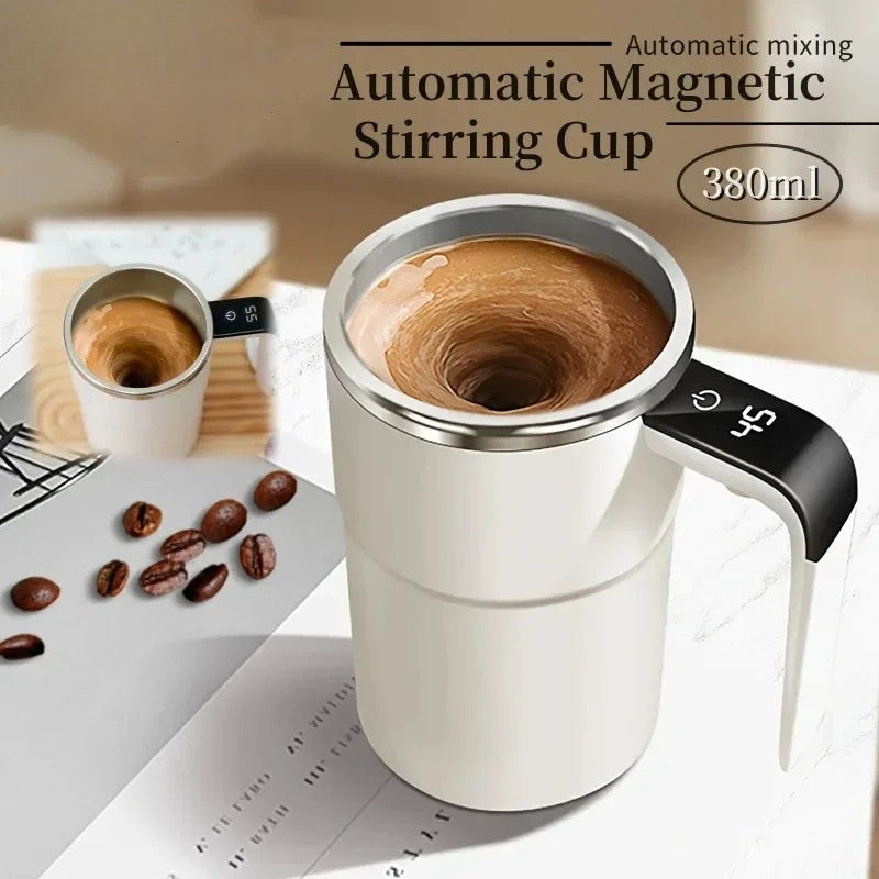 Taza Eléctrica con Agitación Magnética, Tapa y Pantalla Digital
