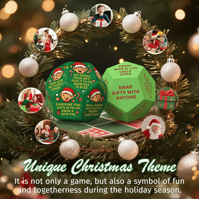 ⏰Last 4 hours Sale: Save 49%-🔥Hilarious Christmas Gift Exchange Party GameDice