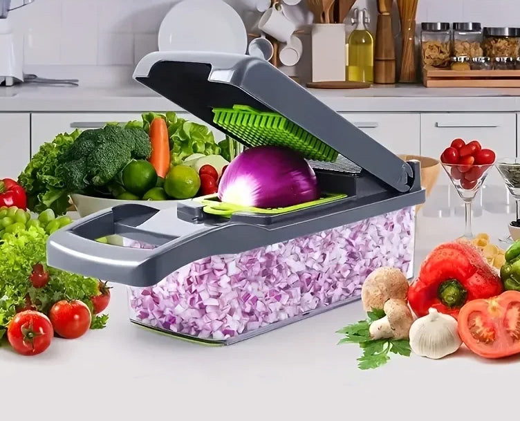 Cortador de Verduras Multifuncional 16 en 1 con Rallador y Rebanador