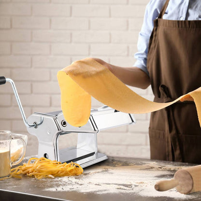 Máquina Manual para Hacer Pasta Casera de Acero Inoxidable – Ajustable 2 en 1