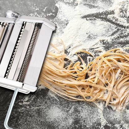 Máquina Manual para Hacer Pasta Casera de Acero Inoxidable – Ajustable 2 en 1